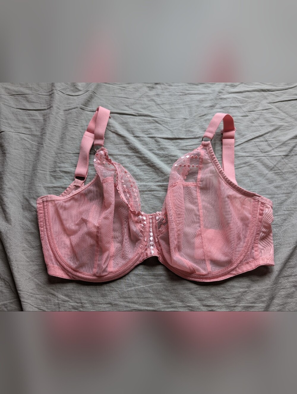 NWOT Elomi Matilda Unlined Side Support Lace Plunge Bra 32L Light Pink